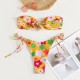 New split swimsuit sexy small chest metal buckle bikini swimsuit