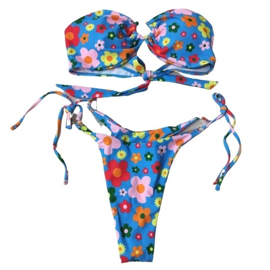 Sexy Bikini Solid color swimsuit multi-color