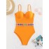  One-piece shell gathering hot spring swimsuit