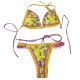 Explosive neck hanging swimsuit yellow strappy bikini swimsuit