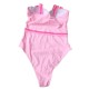 One-piece swimsuit women's pink wide strap tight one-piece