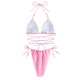 Bikini sexy solid color hanging neck strap women's swimsuit